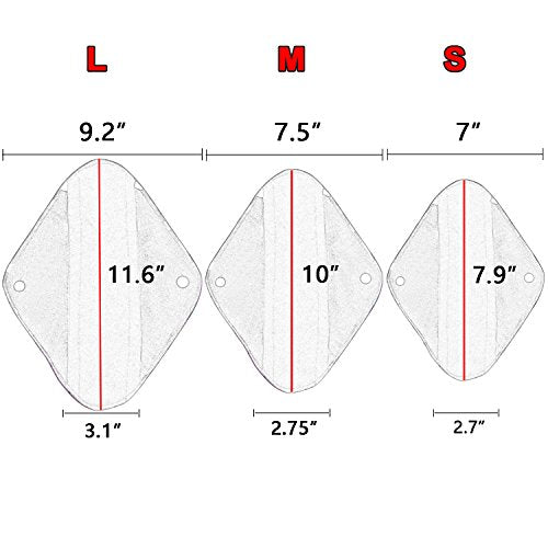 Teamoy 10pcs Cloth Panty Liners, Reusable Sanitary Pads with Wet Bag, Washable Cloth Menstrual Pads